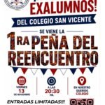 El próximo viernes 13 de noviembre, a partir de las 20:30, se realizará una nueva edición de la Peña de Exalumnos del Colegio San Vicente, una propuesta pensada para reunir a quienes formaron parte de la comunidad educativa a lo largo de los años.